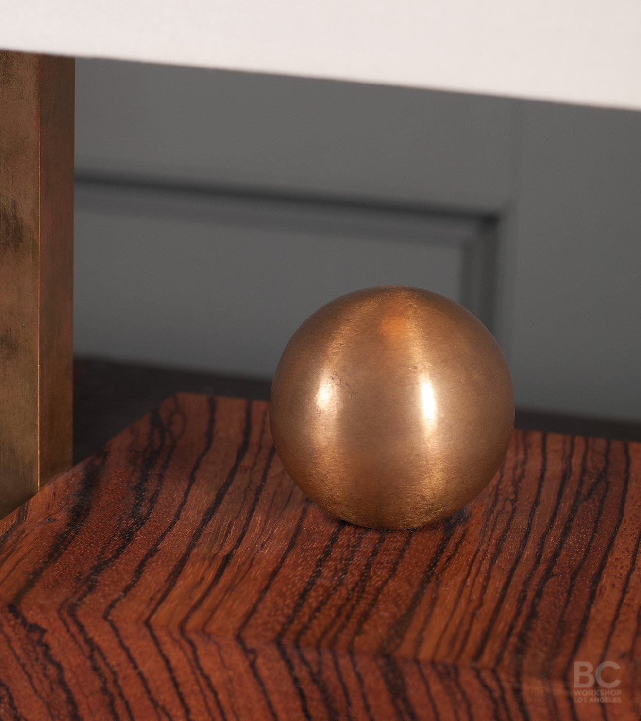 Brass Ball Zebra Boudoir Table Lamp