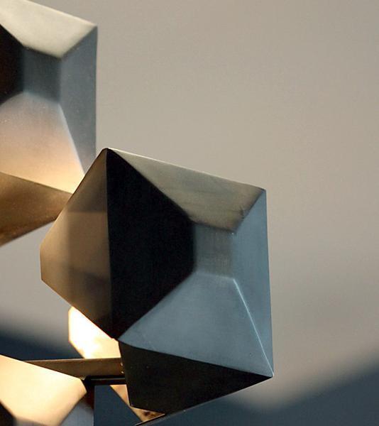 3-Squared Chandelier, Black