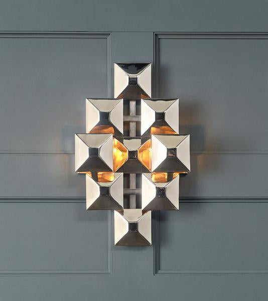 3-Squared Sconce, Brass