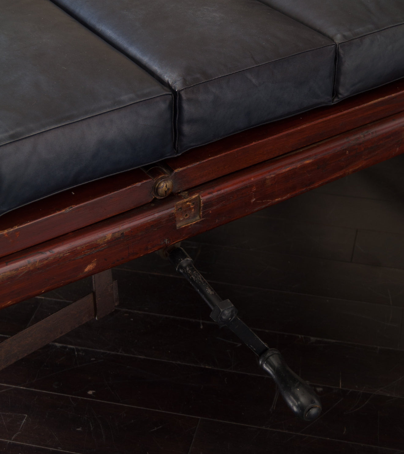 Adjustable Lounge with Contemporary Leather Cushion