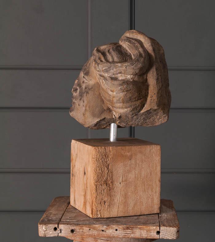 Antique Carved Stone Head