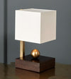 Brass Ball Wenge Boudoir Table Lamp by Lika Moore