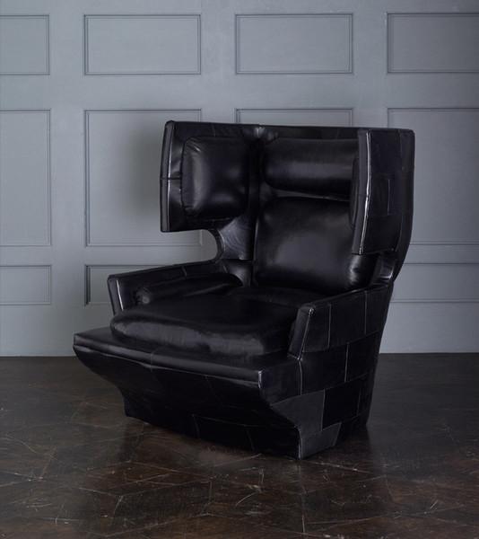 Wingback Lounge Chair, Black