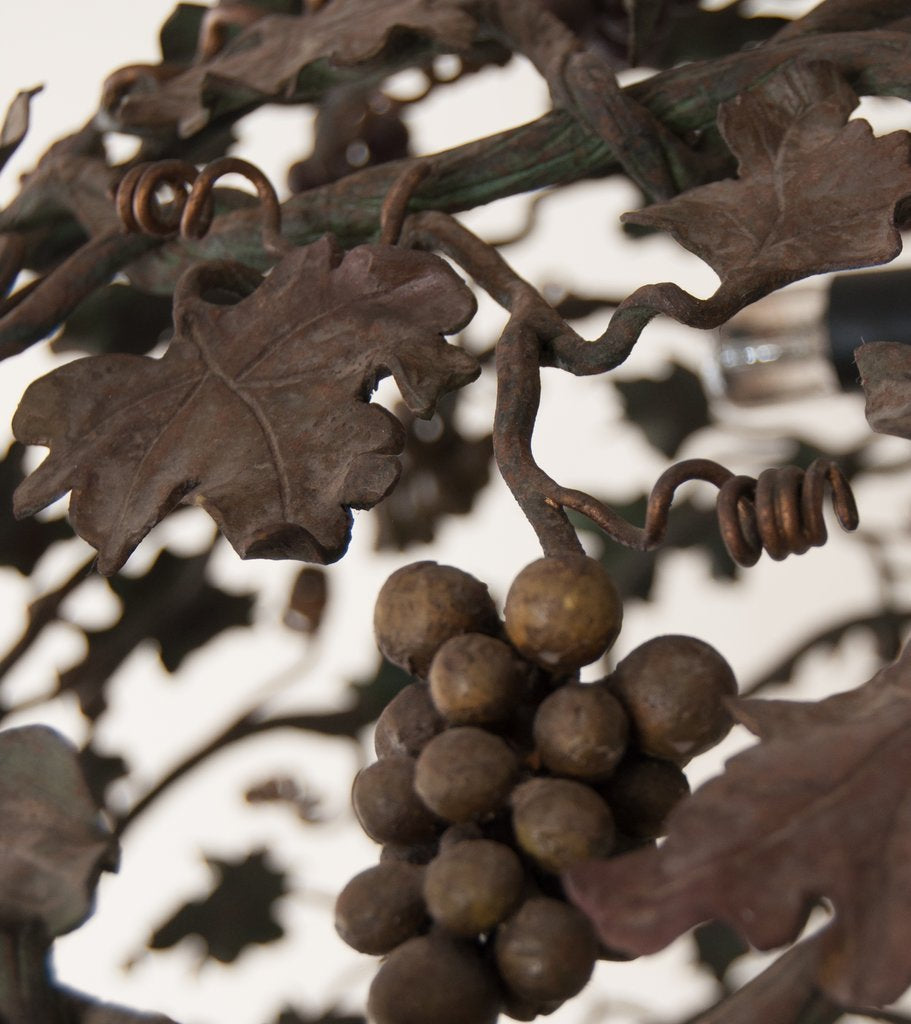 Hand Wrought Iron Tree of Knowledge Table Lamp with Gilded Forged Serpent