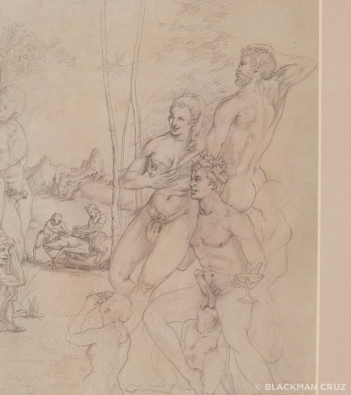 Bacchanalia Graphite Drawing