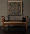 Biedermeier Leather Upholstered Convertible bench / settee