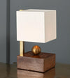 Brass Ball Walnut Boudoir Table Lamp by Lika Moore