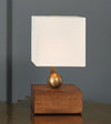 Brass Ball Walnut Boudoir Table Lamp by Lika Moore