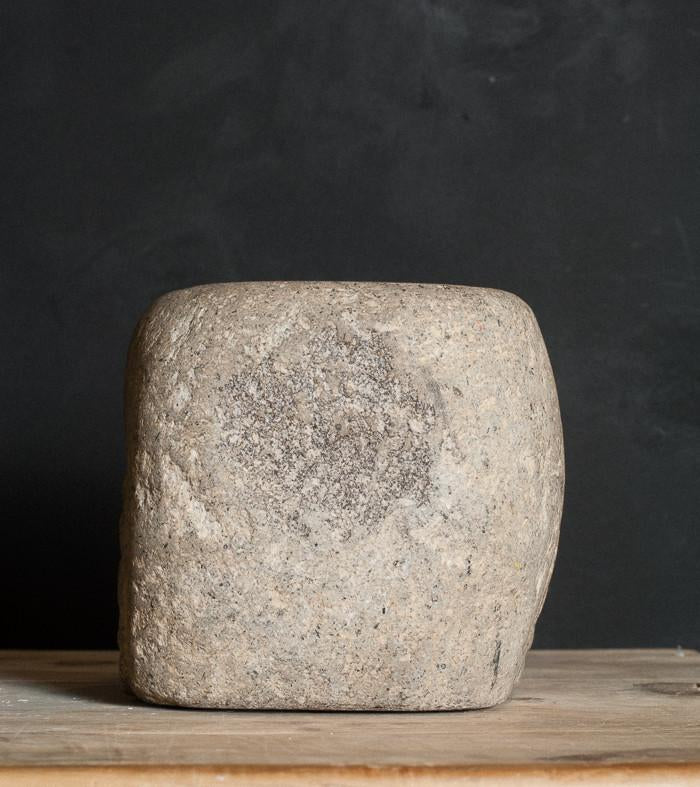 Colonial Skull Mortar with Pre Columbian Decorative Carvings