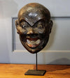 Japanese Edo Period Paper Mache Noh Theatre Mask, Black