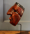 Japanese Paper Mache Noh Theatre Mask, Red