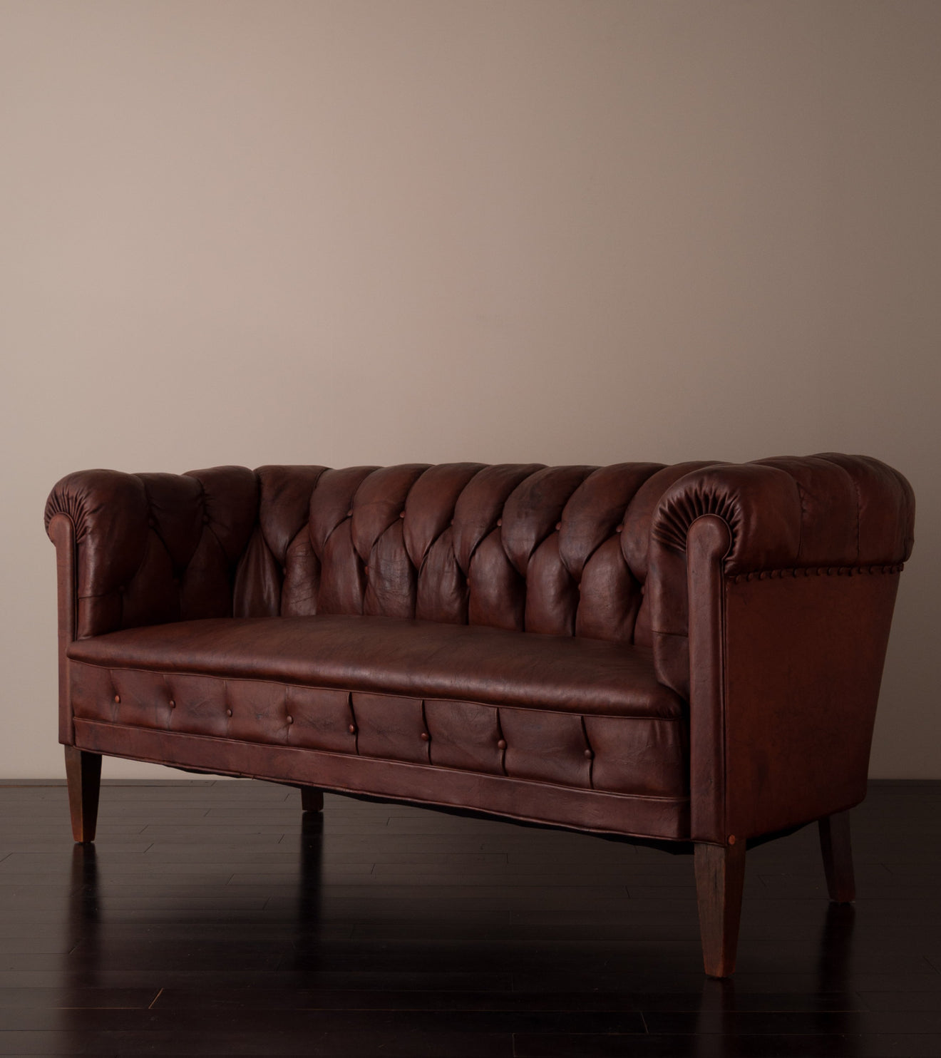 Edwardian Chesterfield Leather Sofa