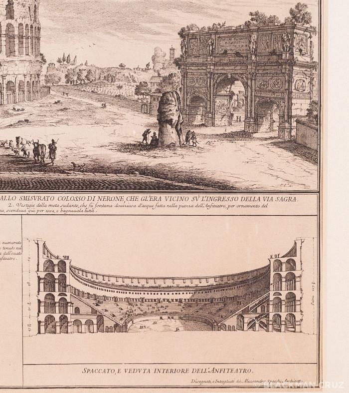 Engraving of Colosseum in Rome