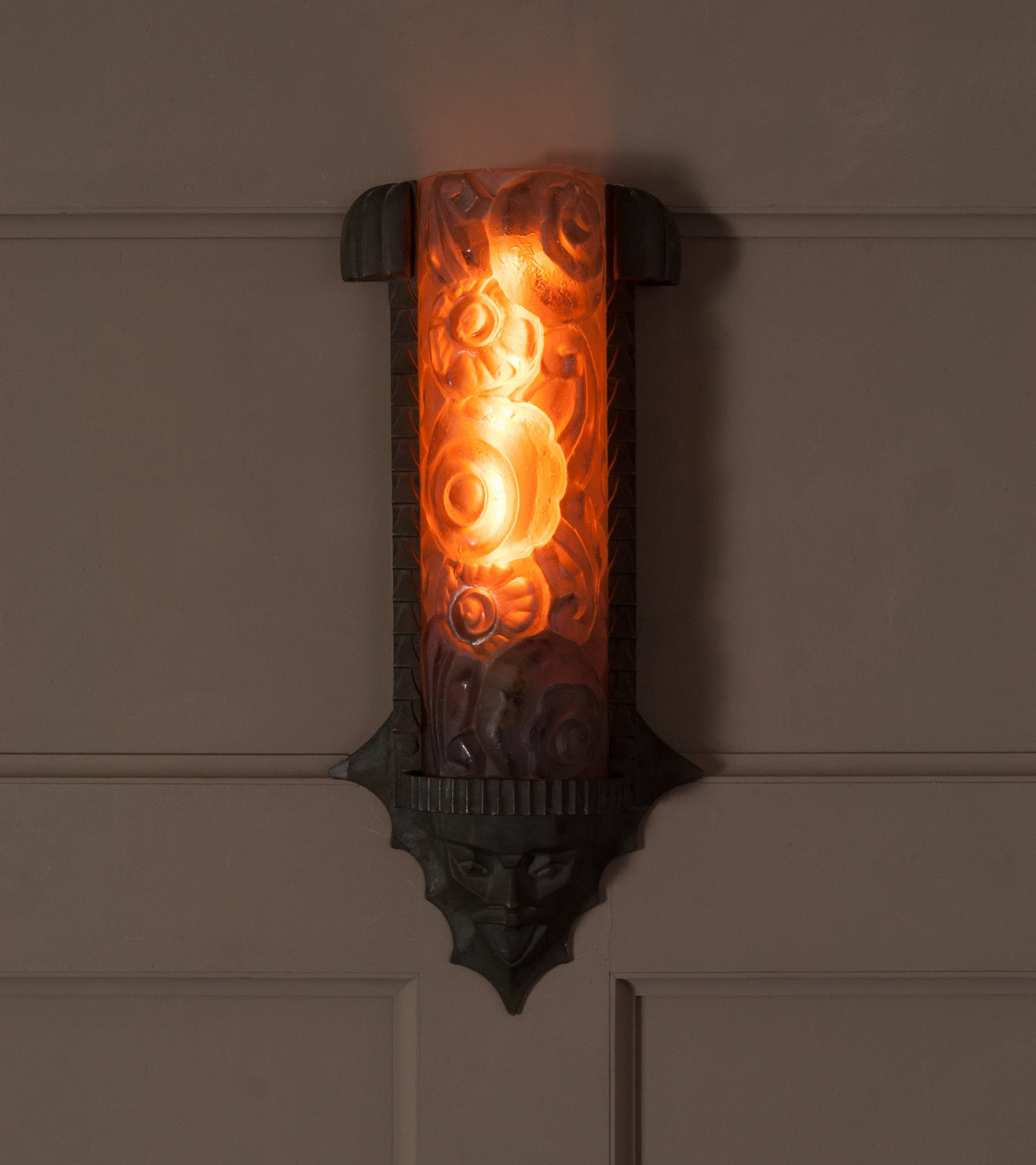 French Deco Frosted Glass Sconce