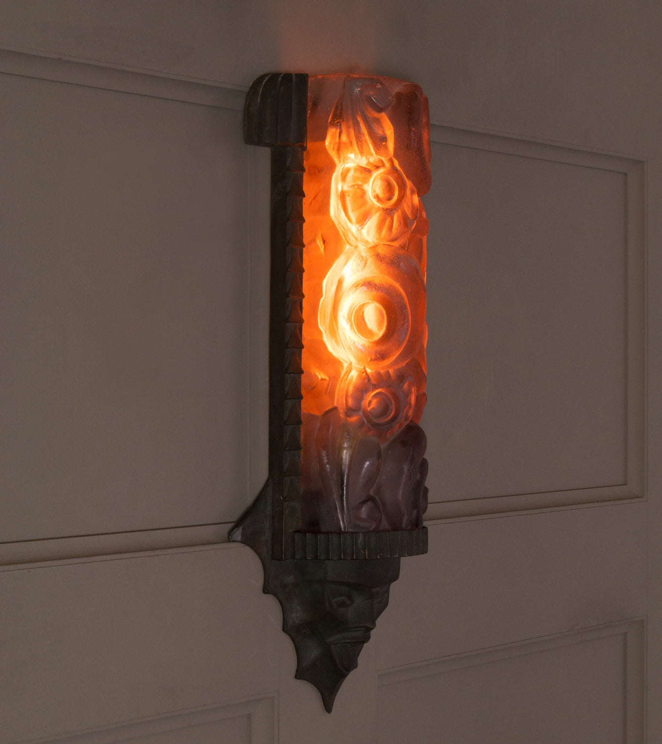 French Deco Frosted Glass Sconce