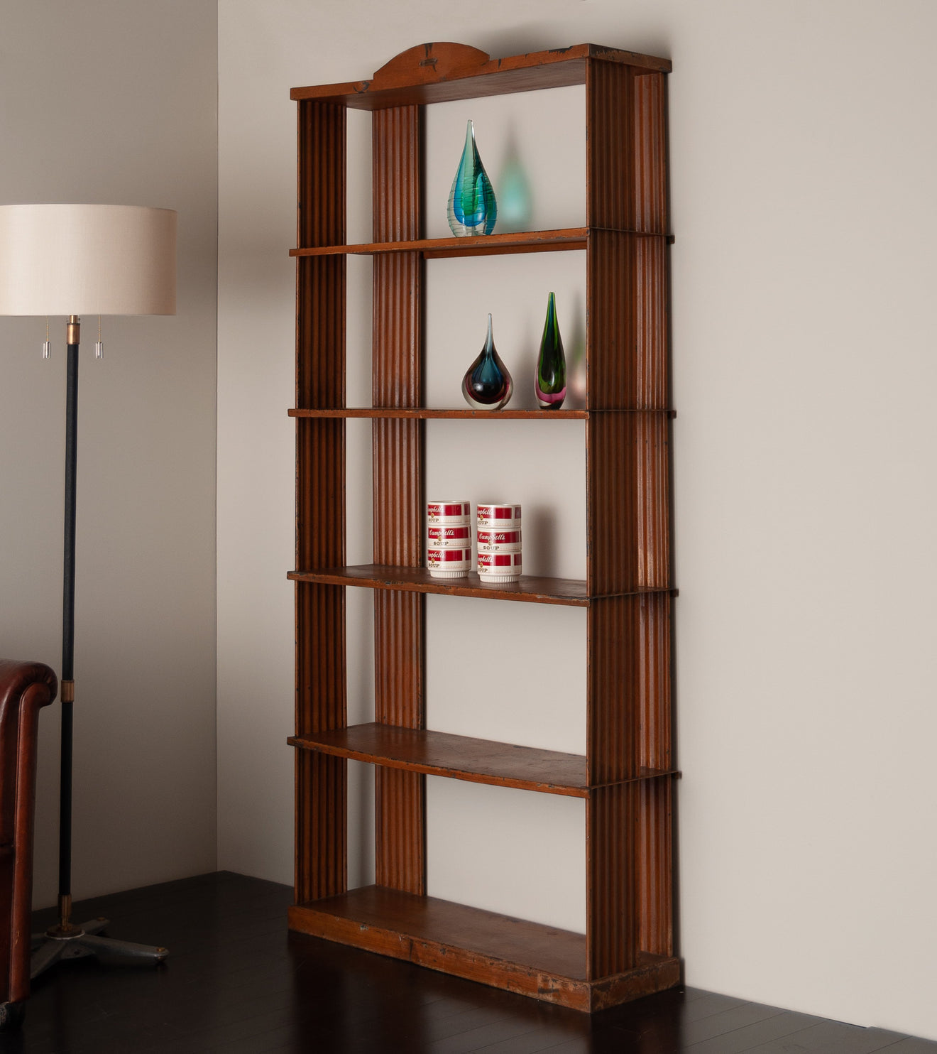 Faux Bois Painted Steel Bookcase