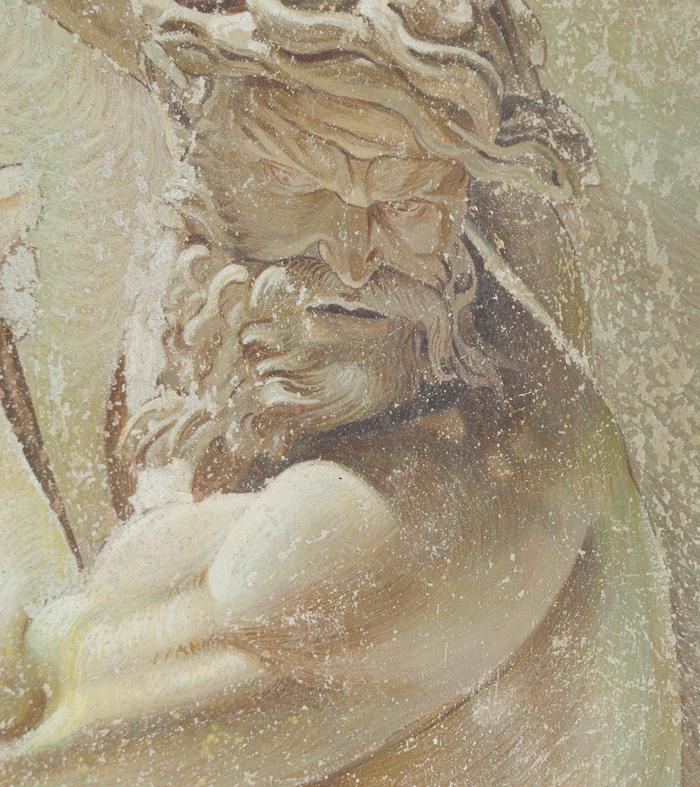 Fresco of Neptune, Transferre to Canvas Via Strappo
