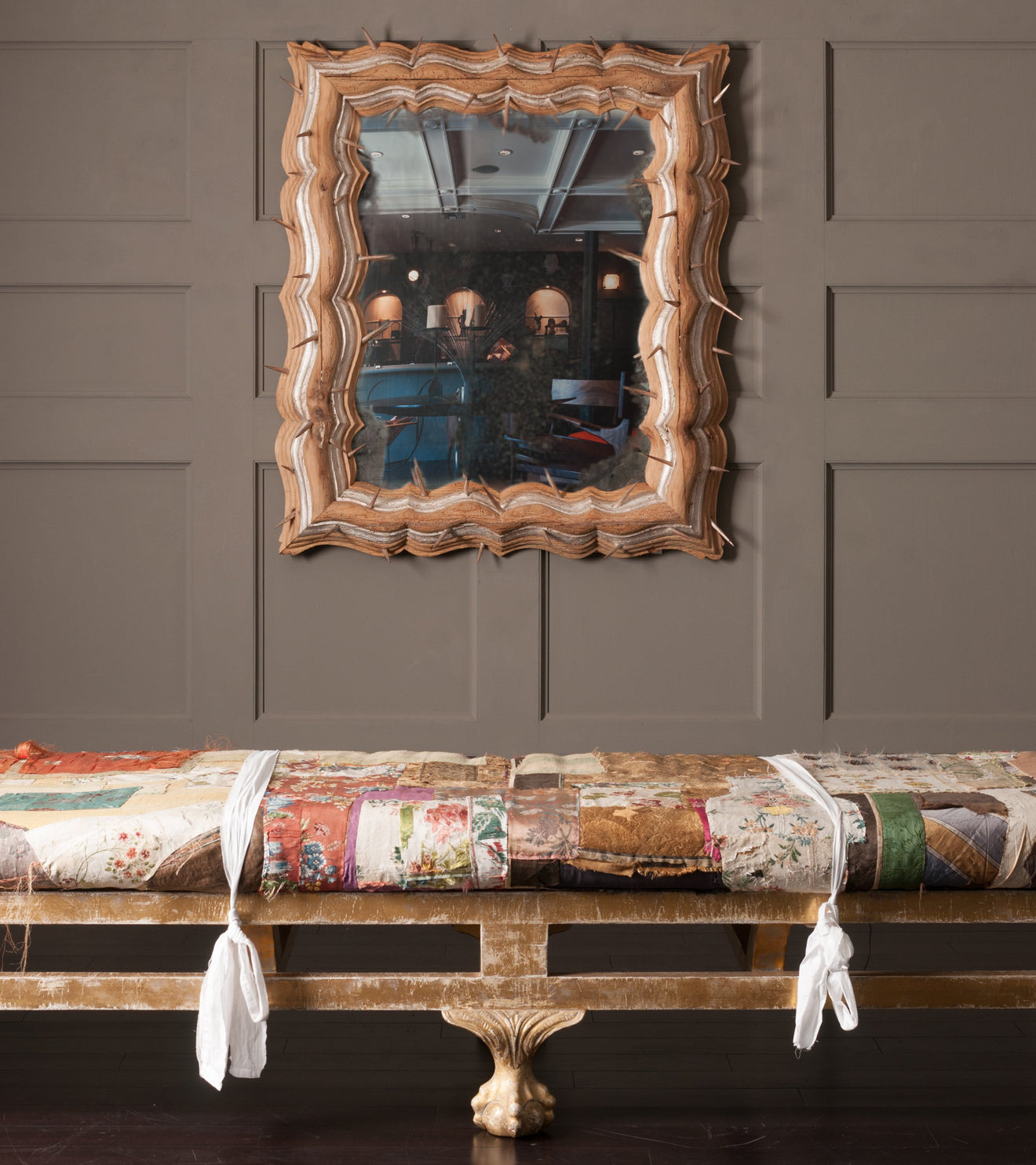 'Fidelis' framed Thorned Mirror by Mike Diaz