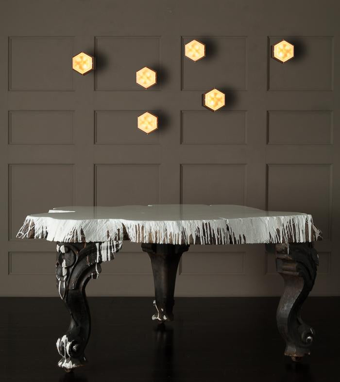 Italian Hexagonal Glass Sconces, LARGE