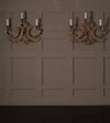 Pair of Italian Gilded Wrought Iron Sconce