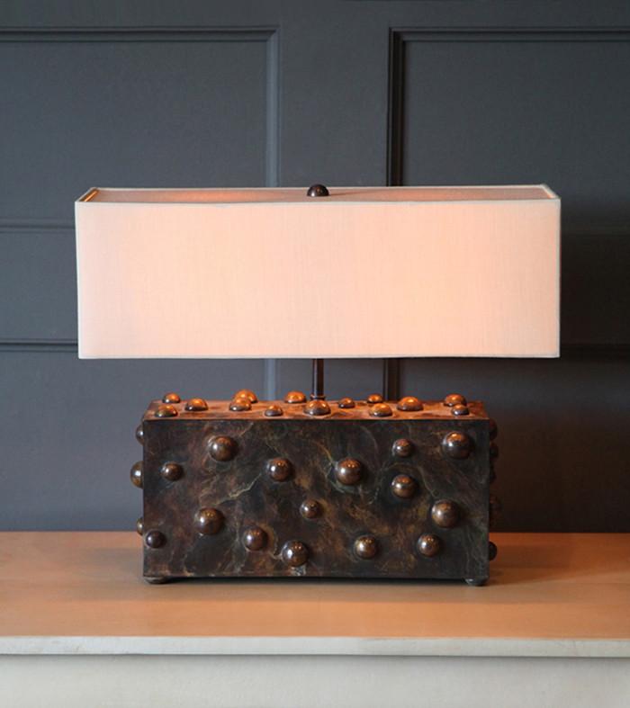 Studded Table Lamp, Large Horizontal by Lika Moore