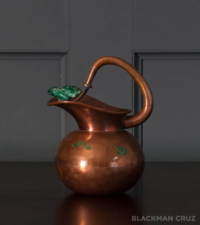 Los Castillo Pitcher with Carved Stone Frog