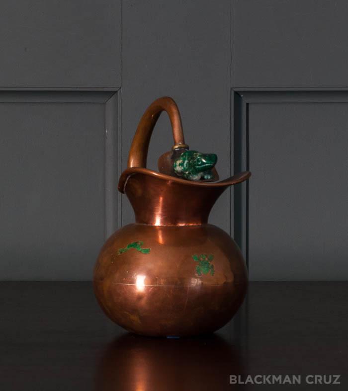 Los Castillo Pitcher with Carved Stone Frog