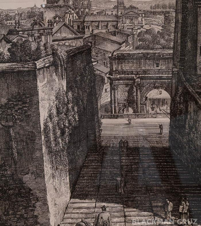 Rome Copperplate Engraving by Luigi Rossini