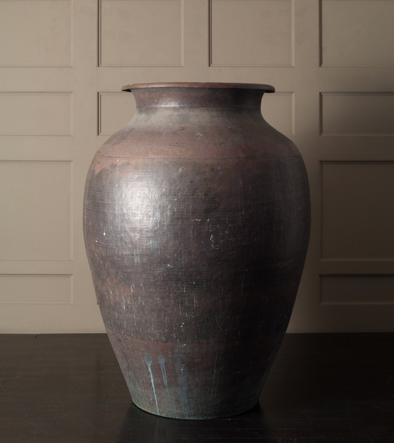 Monumental Hammered Copper Urn, Large