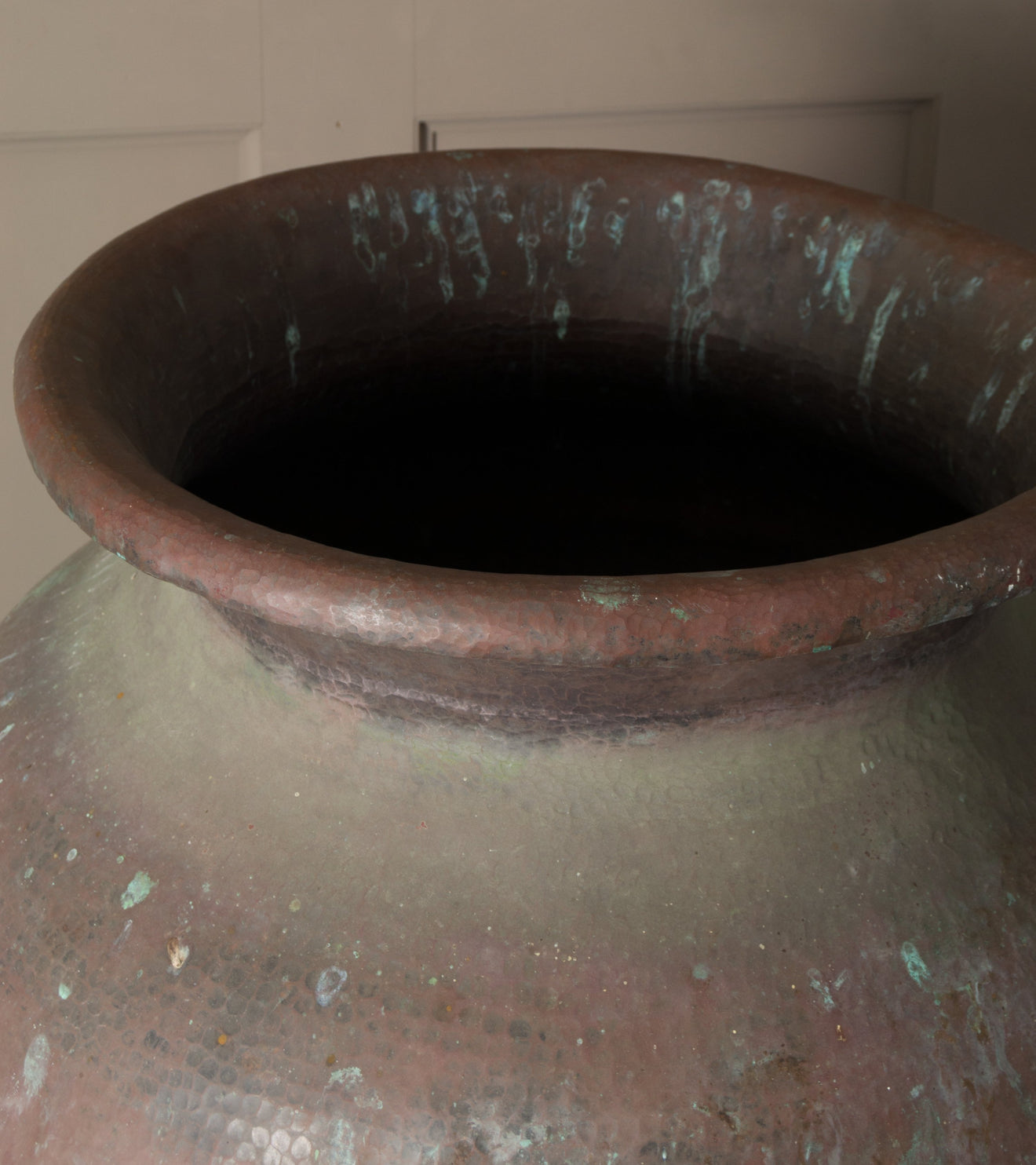 Monumental Hammered Copper Urn, Large