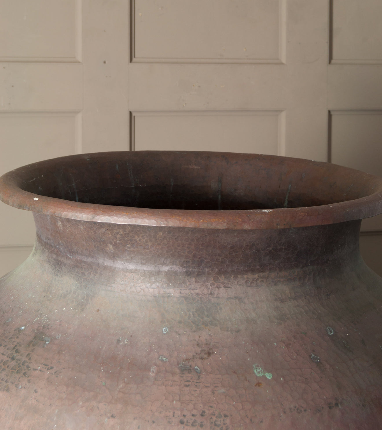 Monumental Hammered Copper Urn, Large