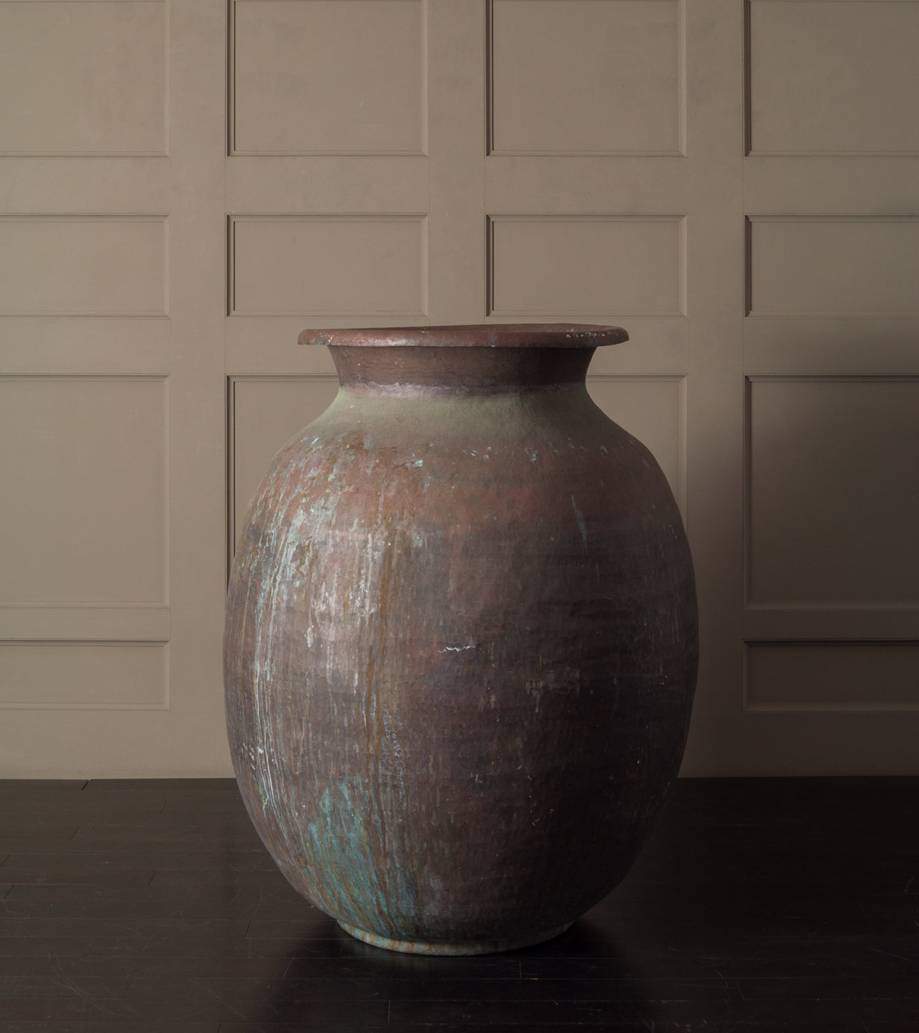 Monumental Hammered Copper Urn, Large
