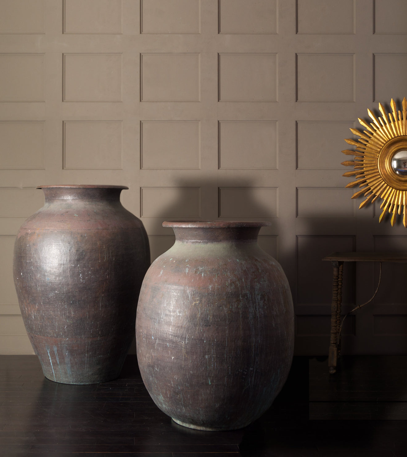 Monumental Hammered Copper Urn, Large