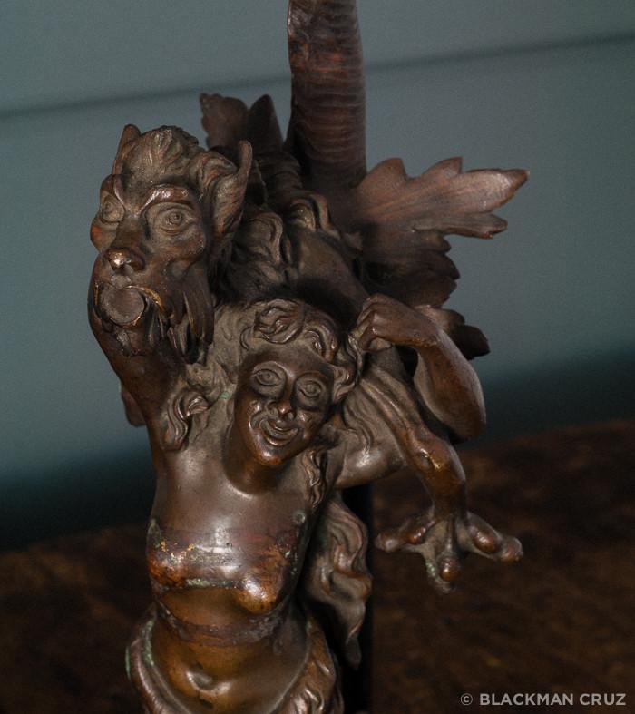 Mounted Satyr and Gargoyle Figures