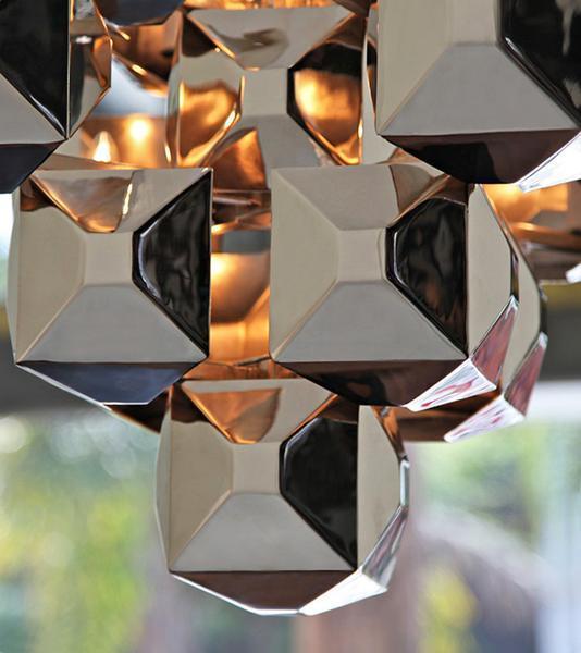 3-Squared Chandelier, Nickel