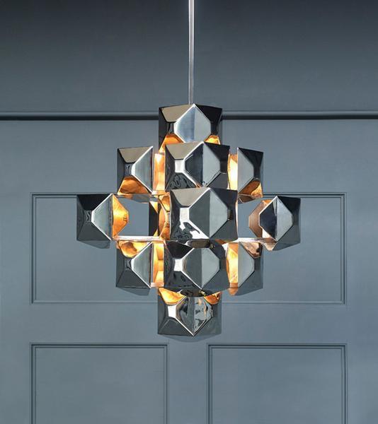 3-Squared Chandelier, Nickel