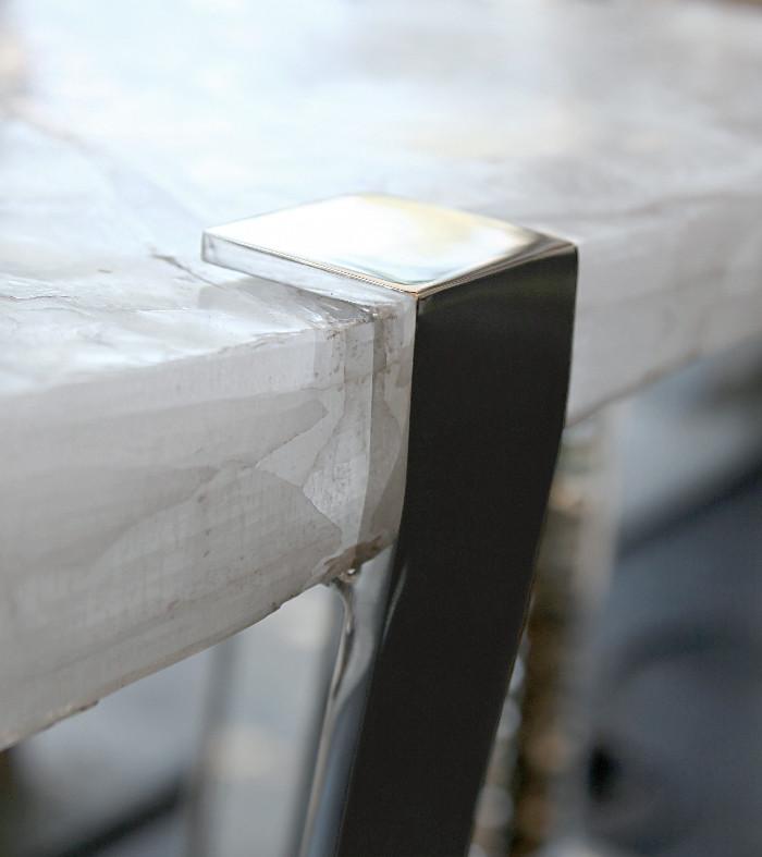 Selenite Ice Side Table, Black