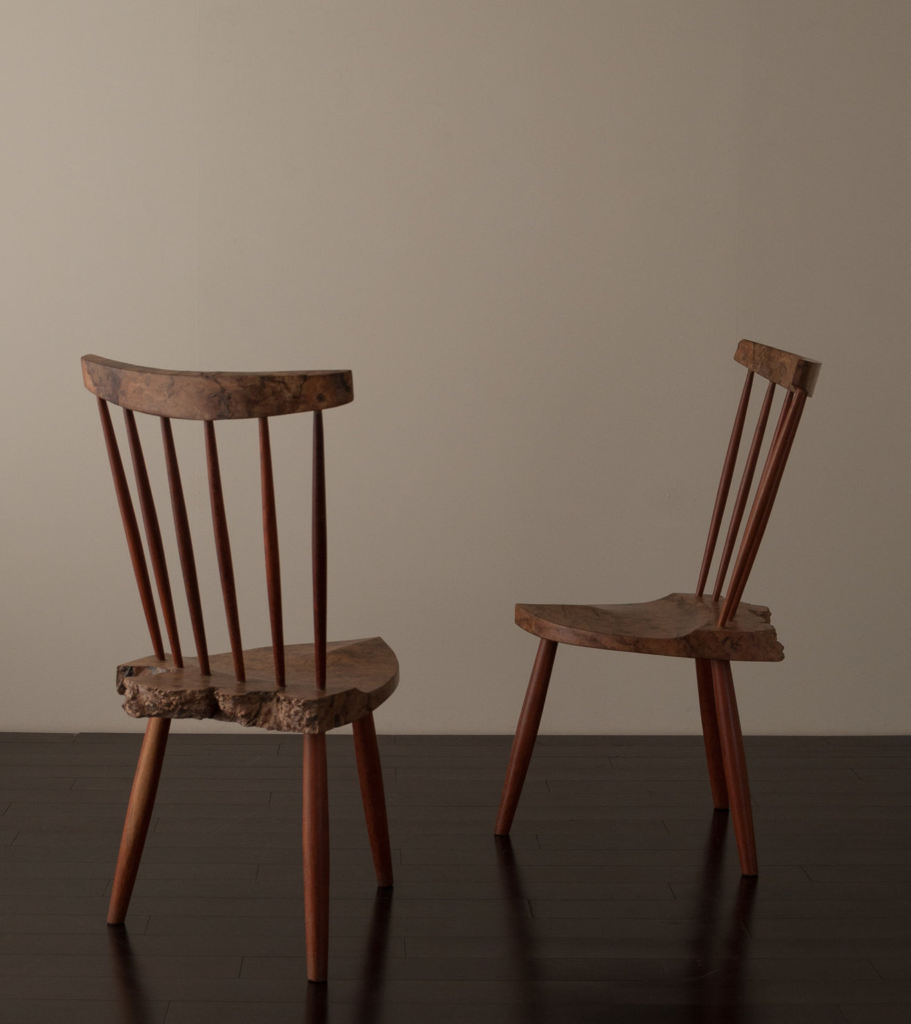 Pair of Side Chairs in the style of Nakashima