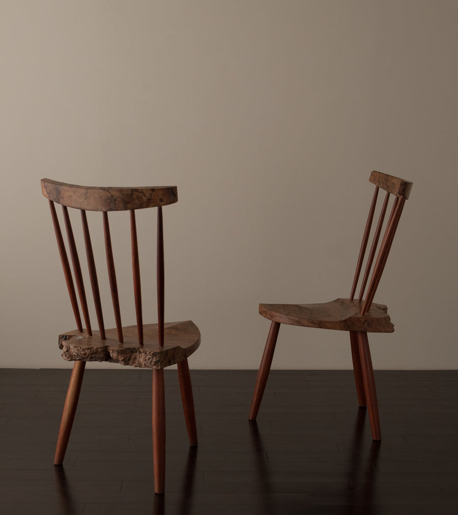 Pair of Side Chairs in the style of Nakashima