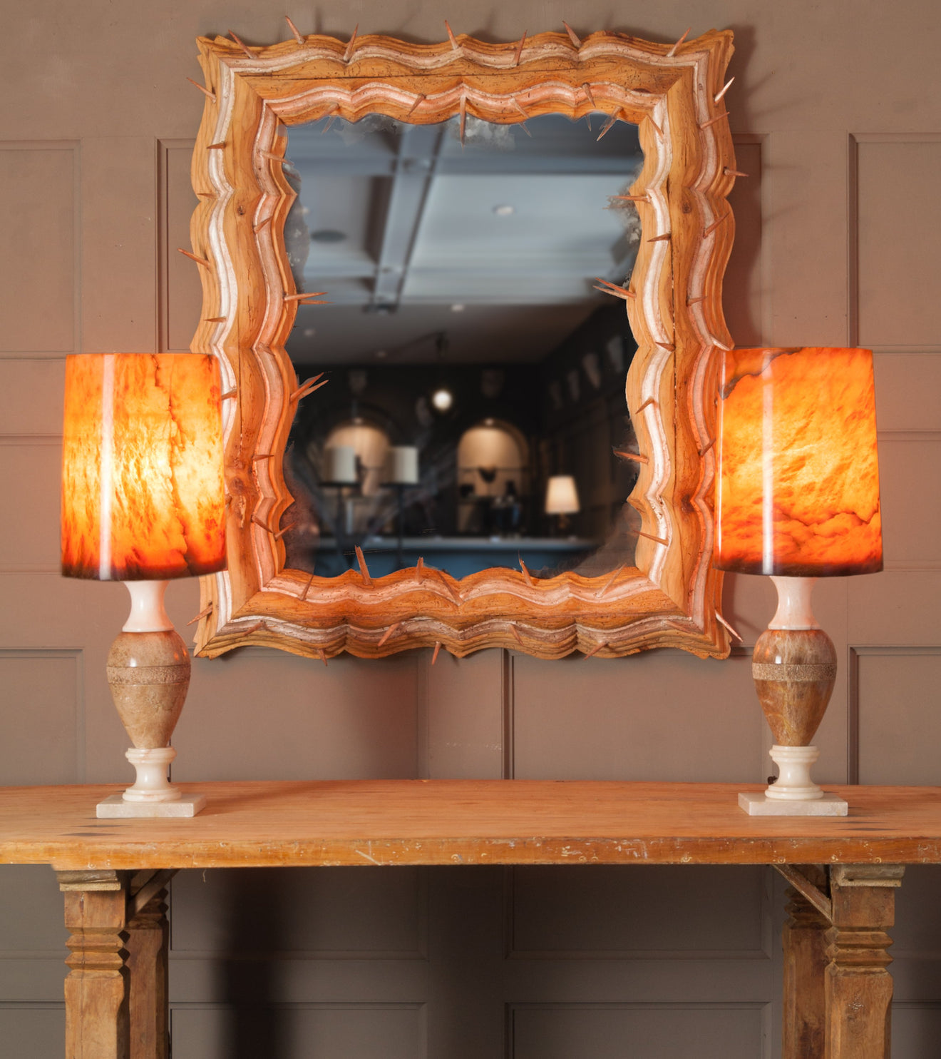 Pair of Alabaster Table Lamps