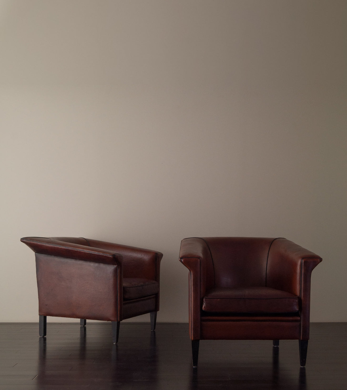 Pair of Italian Fin Shaped Arm Chairs