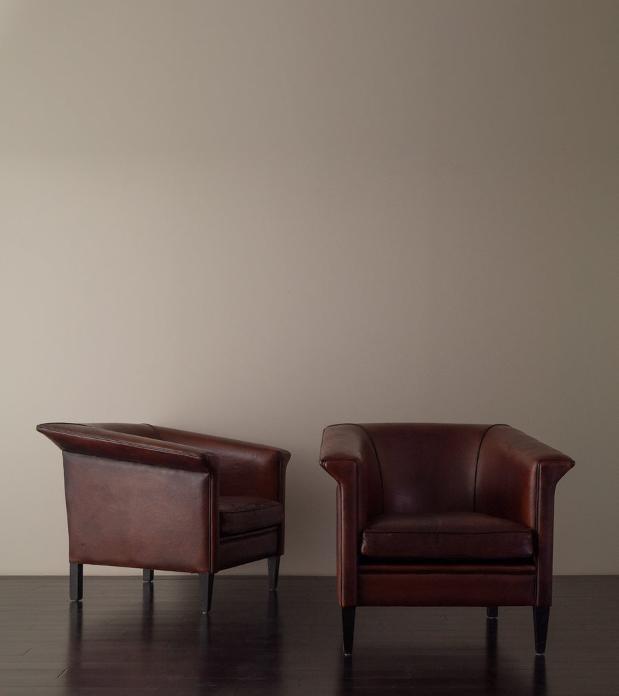 Pair of Italian Fin Shaped Arm Chairs