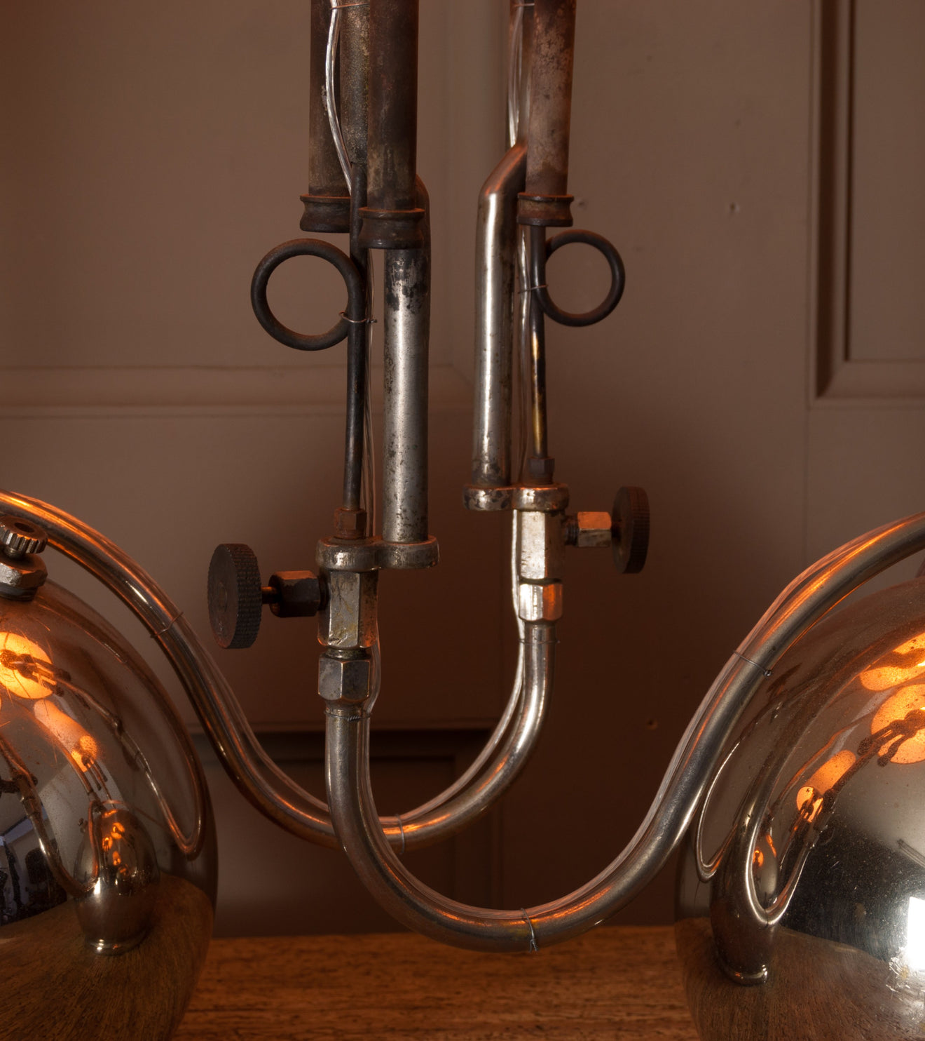Pair of Nickel Plated Oil Lamps
