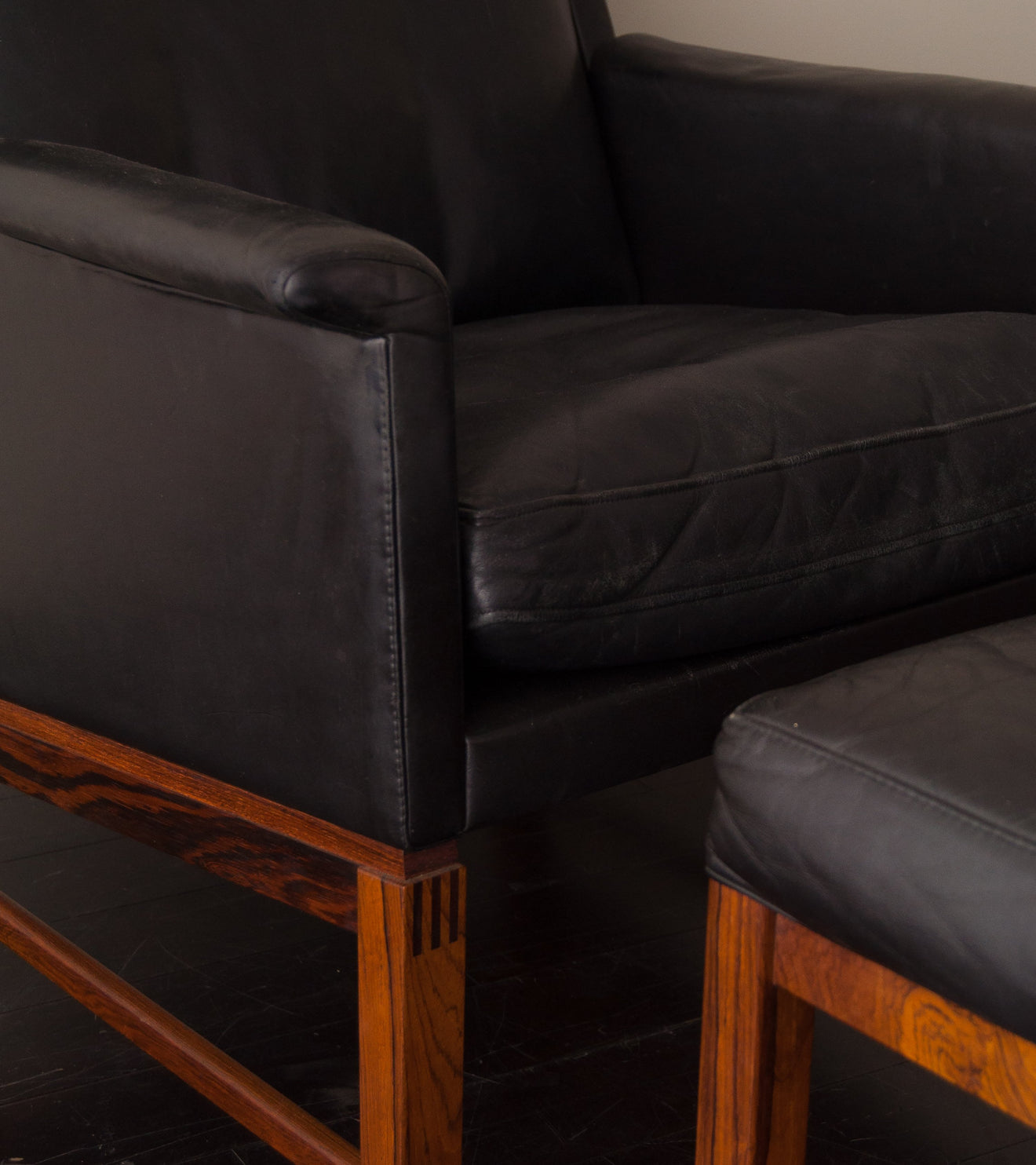Pair of Suborg Môbler Lounge Chairs with Ottomans