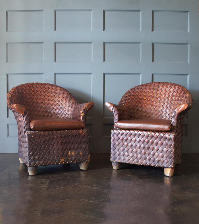 Pair of Banana Leaf Club Chairs