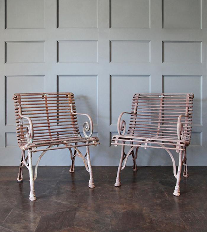 Pair of Iron Garden Armchairs