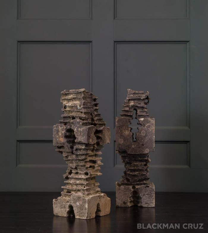Pair of Brutalist Sculptures by Steve Karr