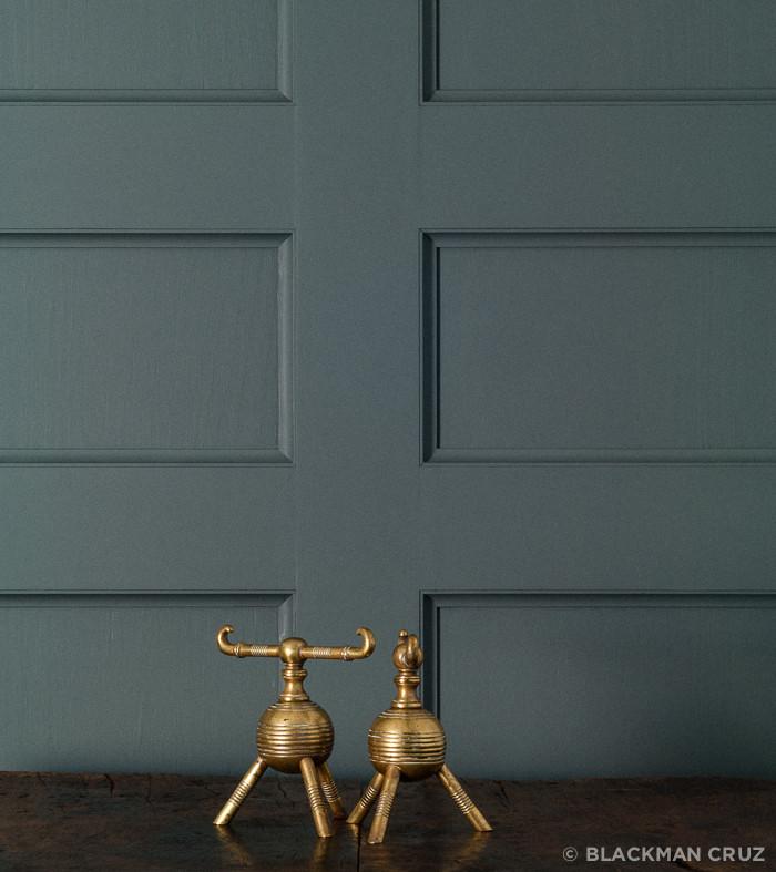 Pair of Christopher Dresser Arts & Crafts Brass Fire Dogs