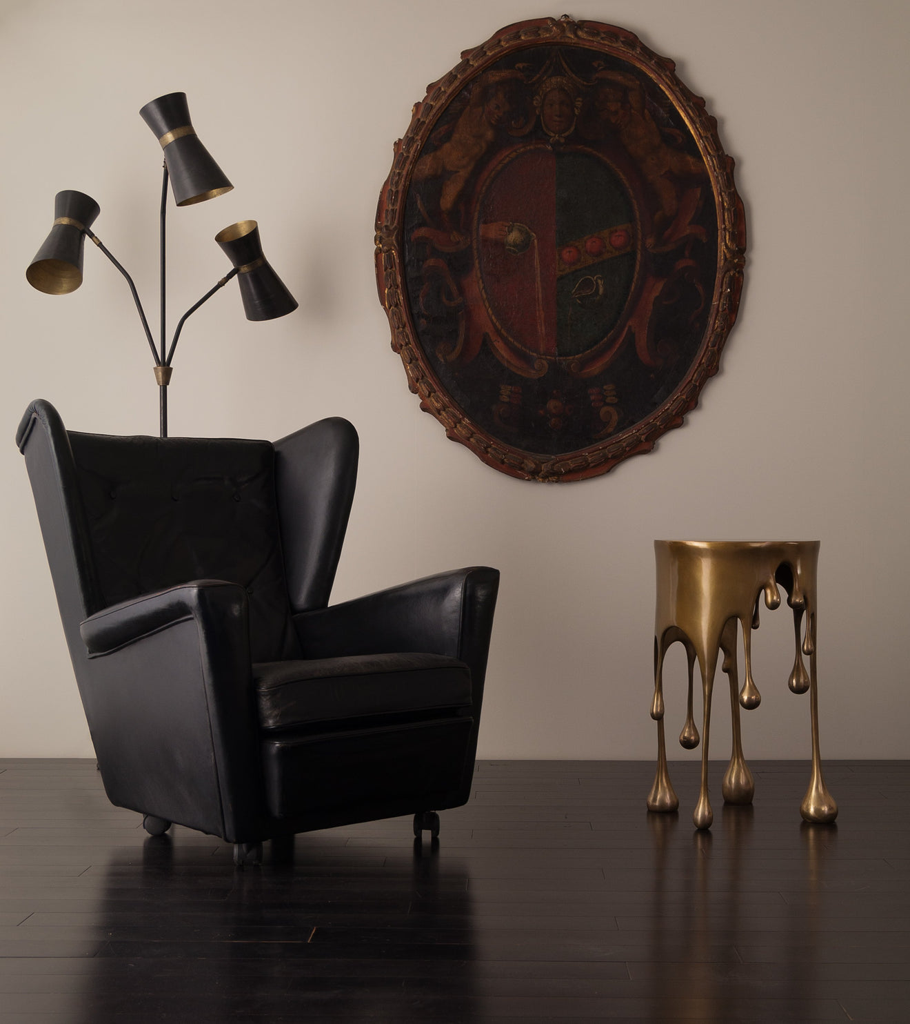 Pair of English Wing-Back Leather Club Chairs