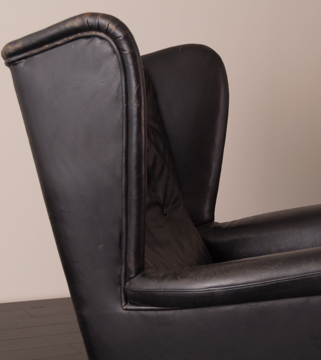 Pair of English Wing-Back Leather Club Chairs